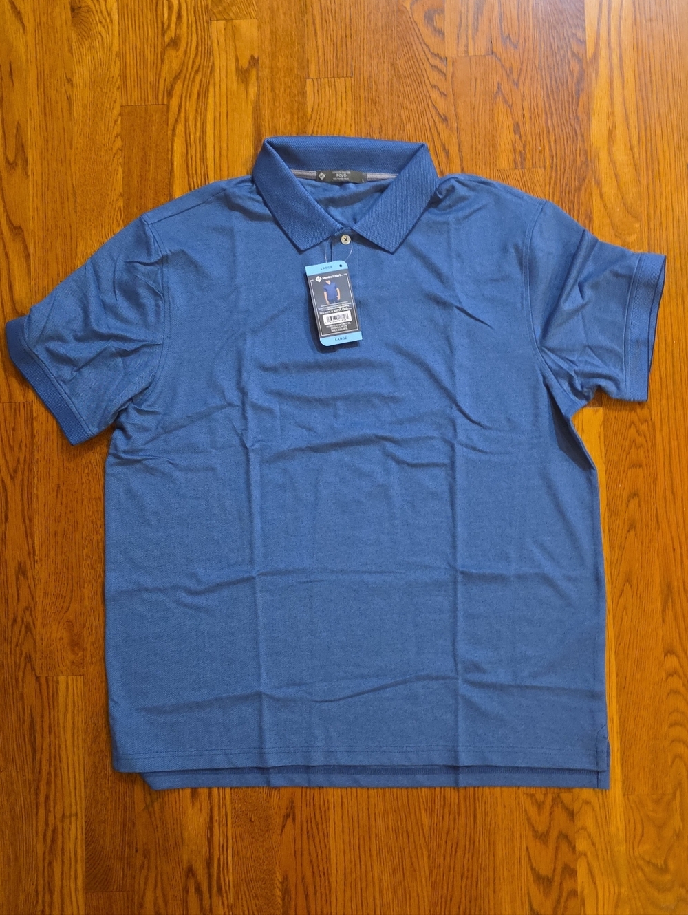 Members Mark Men's Deep Blue Polo Shirt - Size L. NWT. #MM006